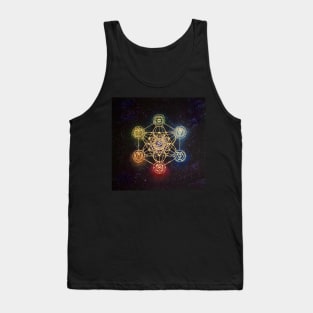 Sacred Geometry - Metatron's Cube with Chakras Tank Top